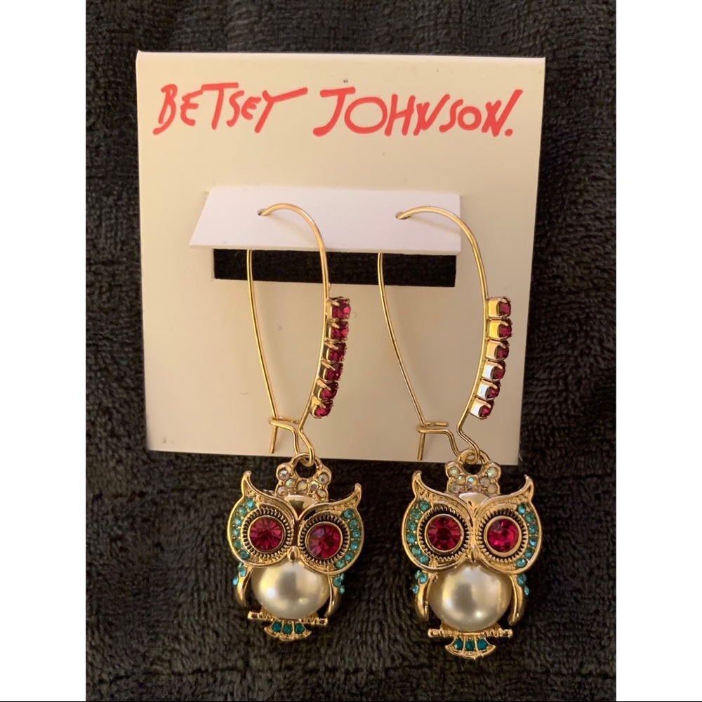 Betsey Johnson Owl Earrings NWT